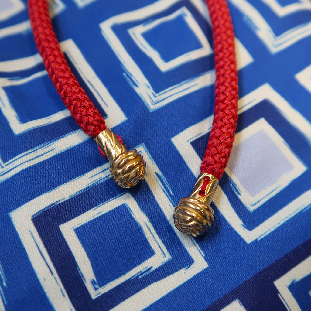 Handcrafted Monkey Fist Knot aglets Inspired by Mazu (goddess of the sea)