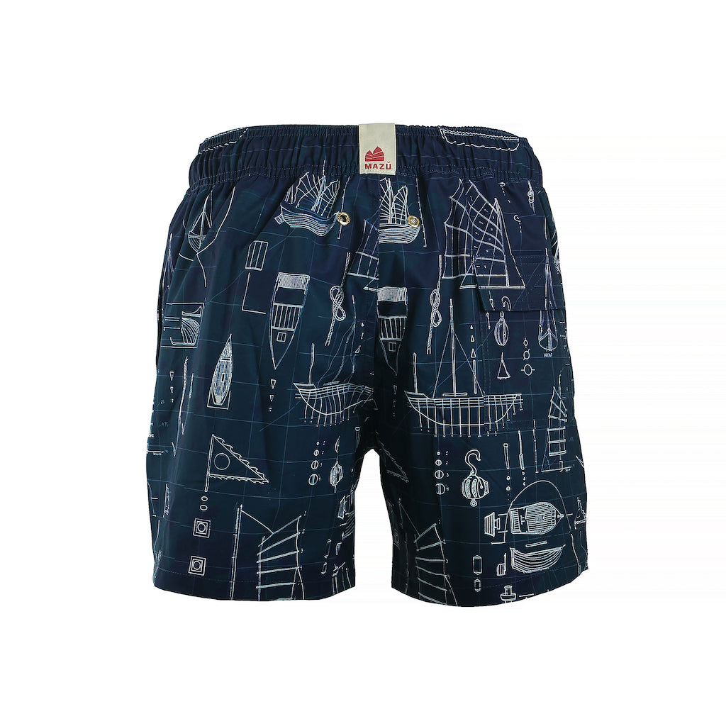 Mazu Resortwear Classic Swim Shorts | Keying Blueprint | Junk Boat Design