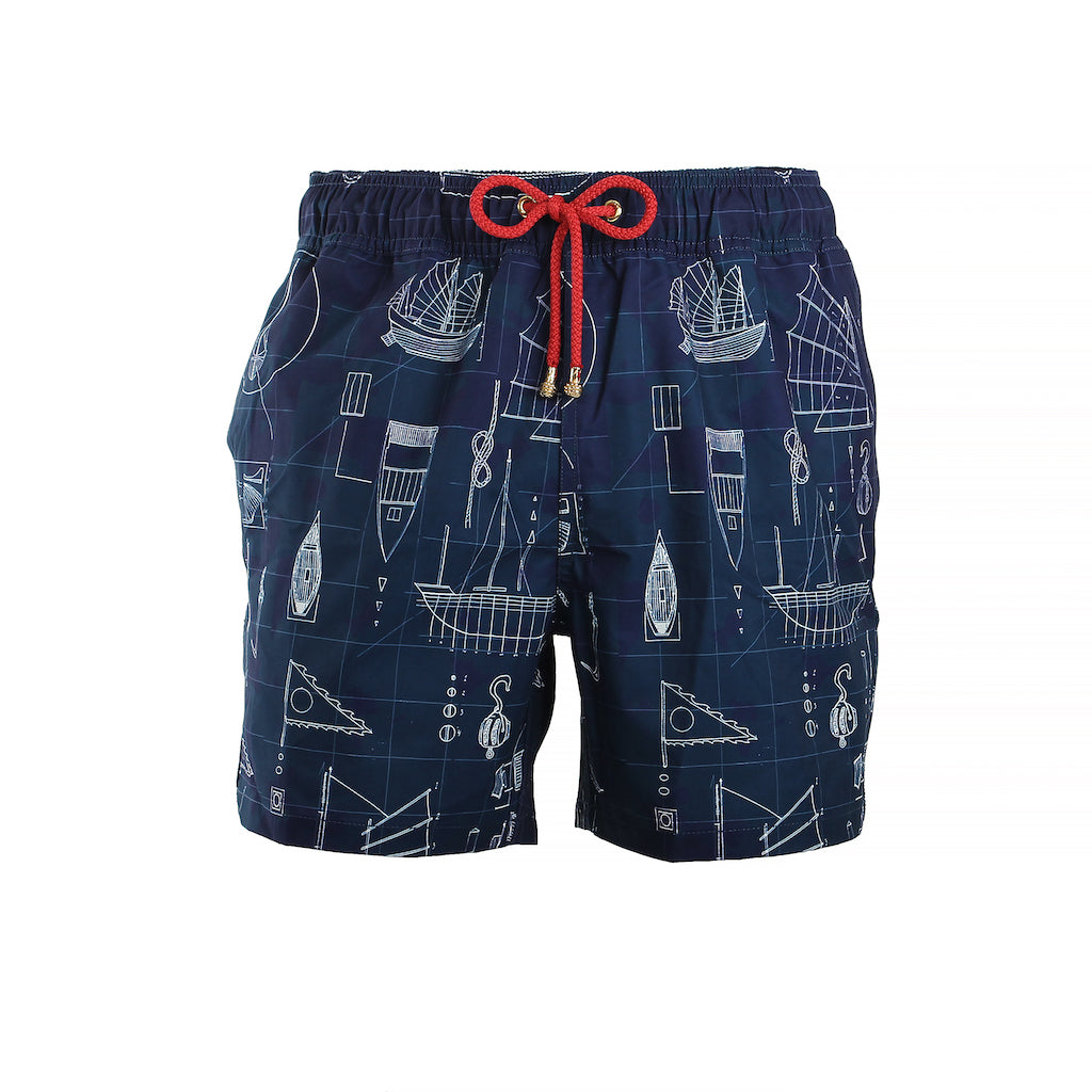 Mazu Resortwear Classic Swim Shorts | Keying Blueprint | Junk Boat Design