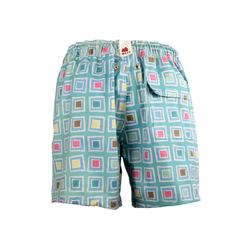 Mazu Resortwear Classic Swim Shorts | Summer Voyage | Asian Mosaic Design