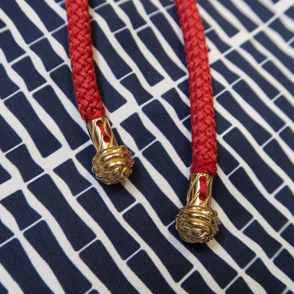 Handcrafted Monkey Fist Knot Aglets Inspired by Mazu (goddess of the sea).