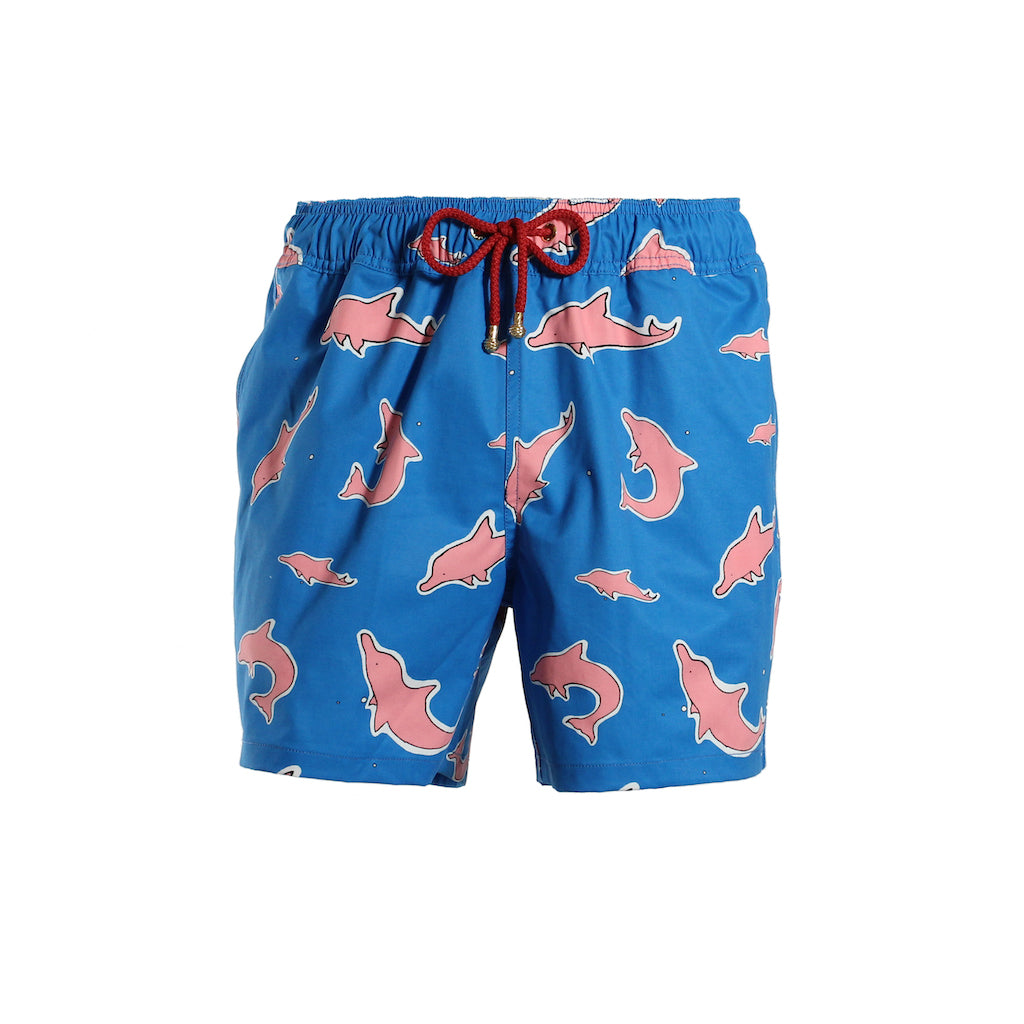 Mazu Resortwear Classic Swim Shorts | Ringo | Pink Dolphin Design