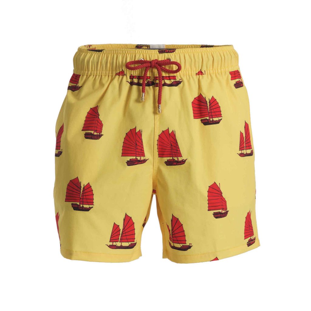 Mazu Resortwear Classic Swim Shorts | Junk Sunrise | Junk Boat Design