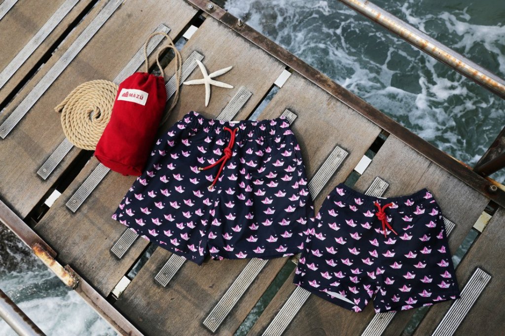 Mazu Resortwear Classic Swim Shorts | Kami | Origami Boat Design