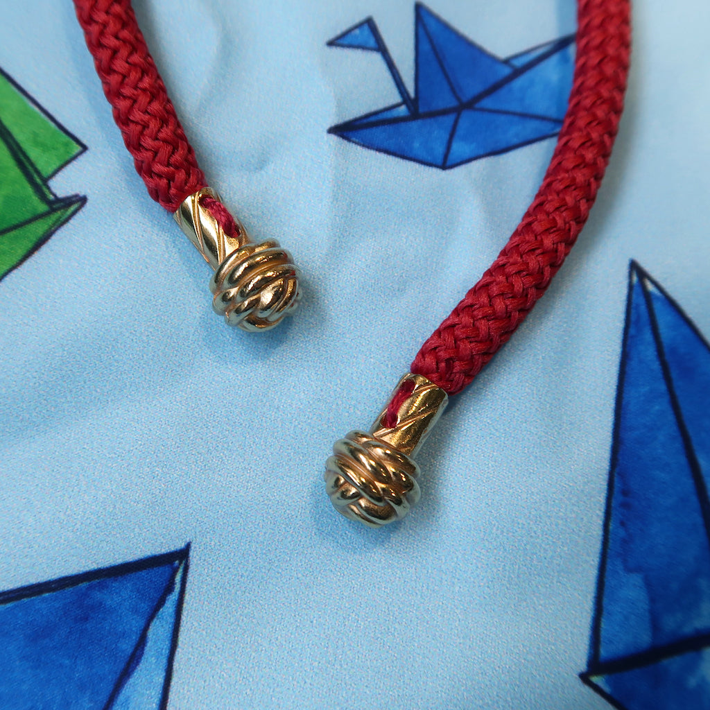 Handcrafted Monkey Fist Knot Aglets Inspired by Mazu (goddess of the sea)