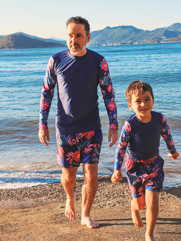 Matching Recycled Plastic long-sleeve rash guards | Kids and Adults Sizes | UPF 30+