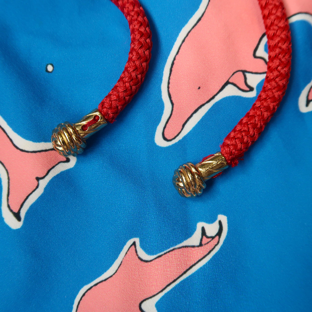 Handcrafted Gold Monkey Fist Knot Aglets Inspired by Mazu (goddess of the sea).