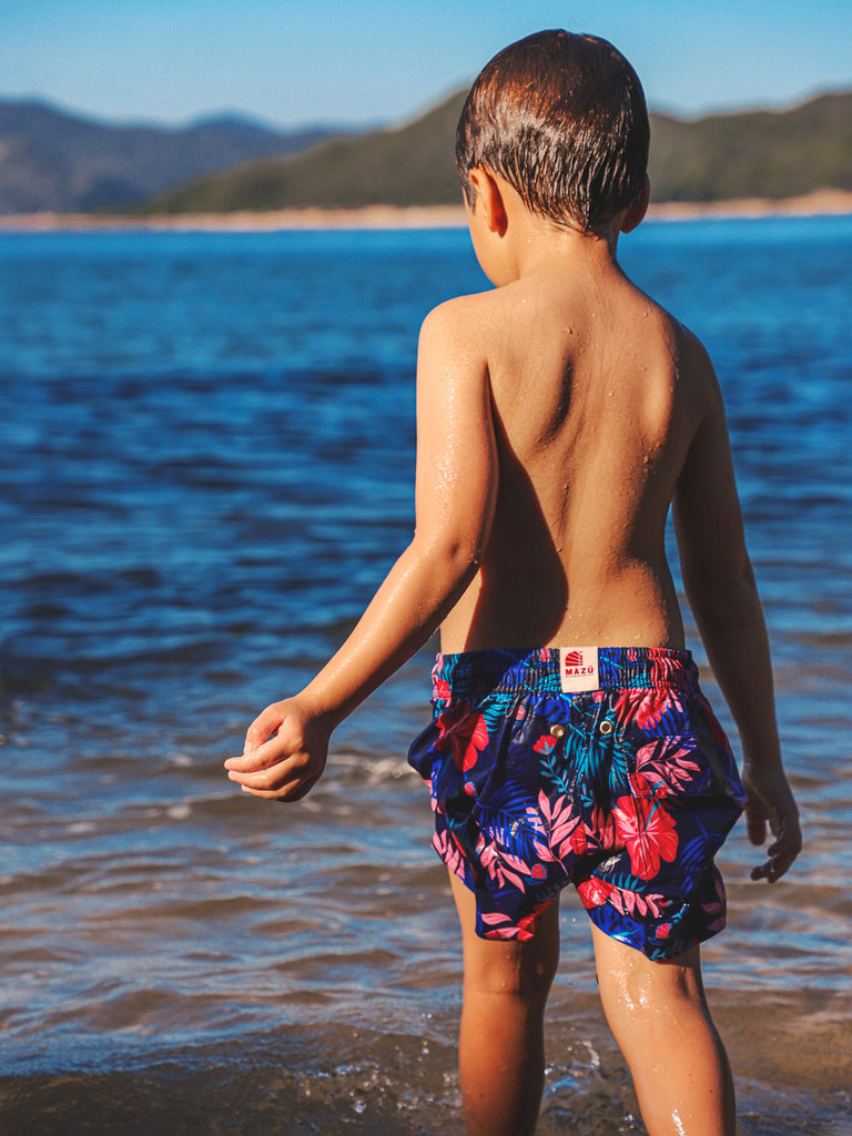 Bright & playful boy's swim trunks