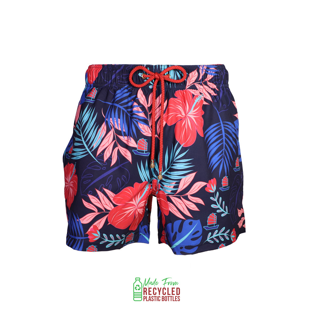 Tropical Swim Shorts for men made from Recycled Plastic Bottles