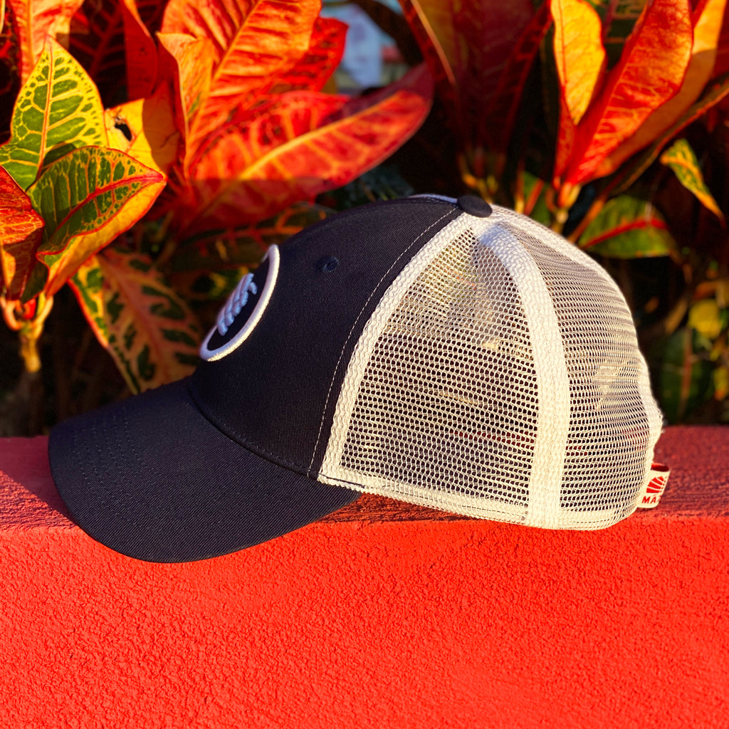 Unisex Sail Iconic Logo Blue and White Trucker Hat